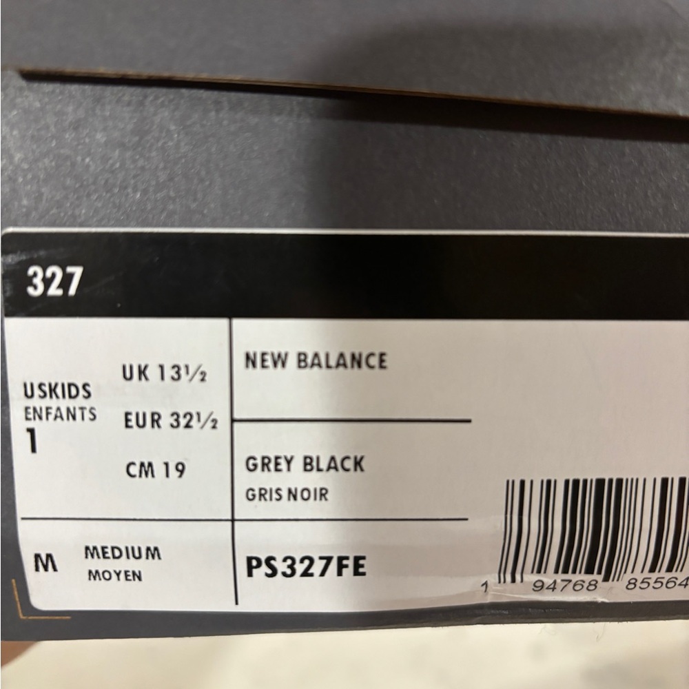 New Balance 327 White/Black Sea Salt Grey PS327FE  (PS) Size Unisex Kids NWB - Picture 13 of 16